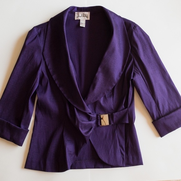 Vintage Joseph Ribkoff Deep Purple Blazer Jacket Coat Womens Size 10 - Picture 2 of 10